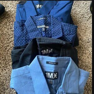 NWOT Bundle 4 x Express 1MX Modern Fit Cotton Dress Shirt, size L